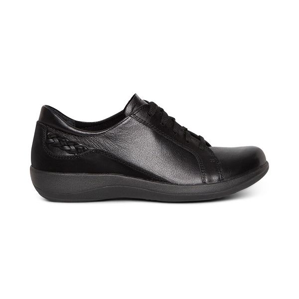 Aetrex Women's Dana Lace Up Oxford Dress Shoes - Black | USA 00M7938